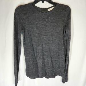 Ann Taylor LOFT Grey Long Sleeve Visible Zipper Sweater Size XSmall